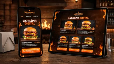 Mockup Sabor & Brasa Hamburgueria